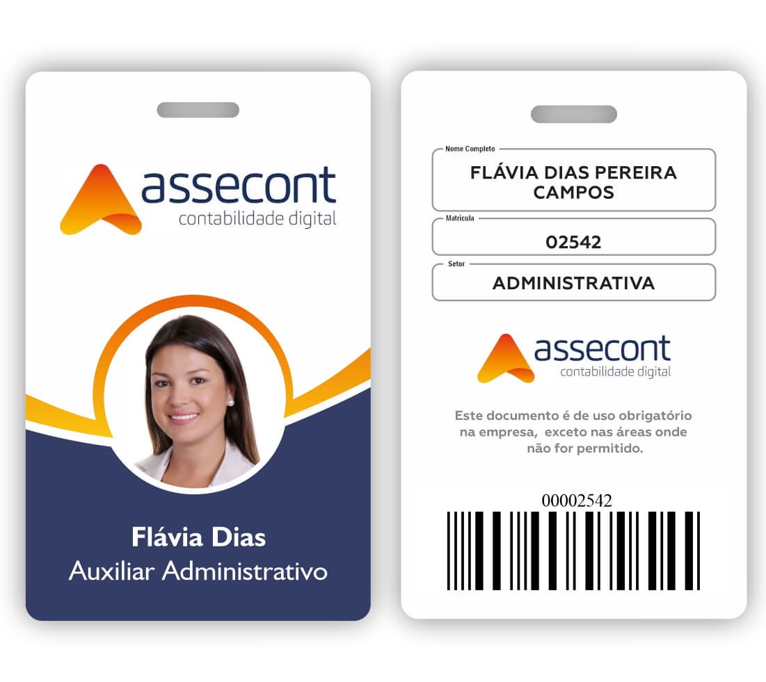 Crachá Verde para Identificação Corporativa