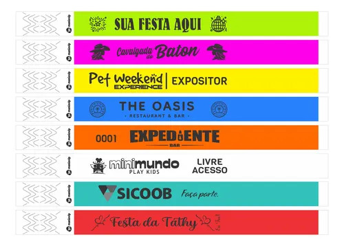 Pulseiras Tyvek Premium Estampadas